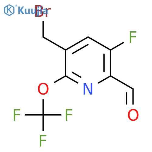 3-(Bromomethyl)-5-fluoro-2-(trifluoromethoxy)pyridine-6-carboxaldehyde structure