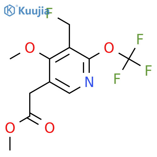 Methyl 3-(fluoromethyl)-4-methoxy-2-(trifluoromethoxy)pyridine-5-acetate structure