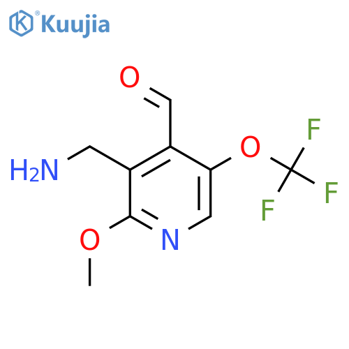 3-(Aminomethyl)-2-methoxy-5-(trifluoromethoxy)pyridine-4-carboxaldehyde structure