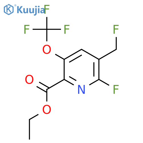 Ethyl 2-fluoro-3-(fluoromethyl)-5-(trifluoromethoxy)pyridine-6-carboxylate structure