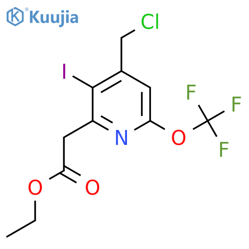 Ethyl 4-(chloromethyl)-3-iodo-6-(trifluoromethoxy)pyridine-2-acetate structure
