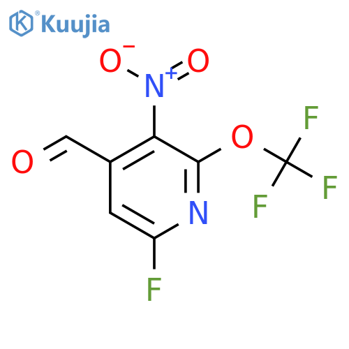 6-Fluoro-3-nitro-2-(trifluoromethoxy)pyridine-4-carboxaldehyde structure