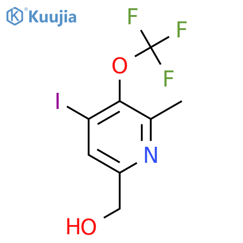 4-Iodo-2-methyl-3-(trifluoromethoxy)pyridine-6-methanol structure