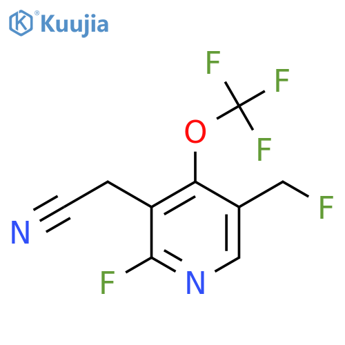2-Fluoro-5-(fluoromethyl)-4-(trifluoromethoxy)pyridine-3-acetonitrile structure