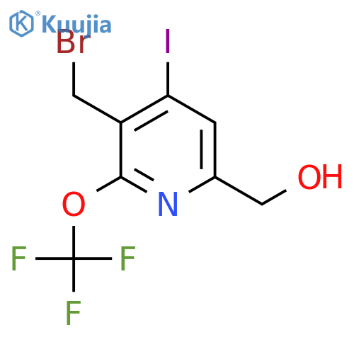 3-(Bromomethyl)-4-iodo-2-(trifluoromethoxy)pyridine-6-methanol structure