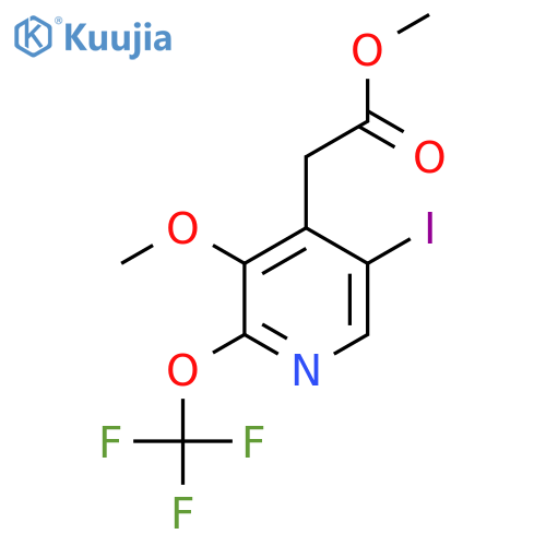 Methyl 5-iodo-3-methoxy-2-(trifluoromethoxy)pyridine-4-acetate structure