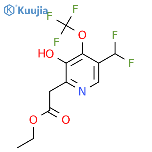 Ethyl 5-(difluoromethyl)-3-hydroxy-4-(trifluoromethoxy)pyridine-2-acetate structure