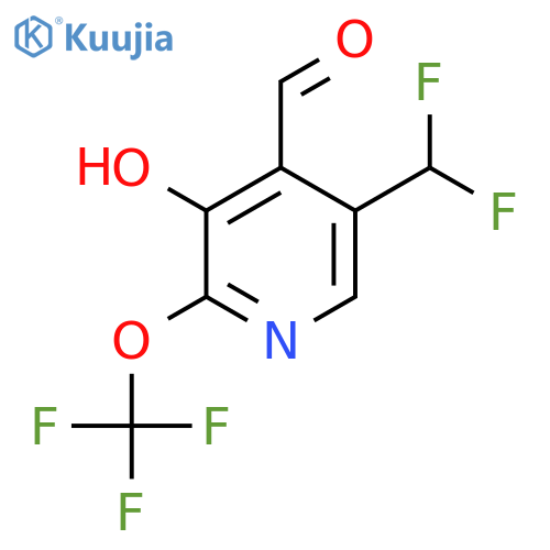 5-(Difluoromethyl)-3-hydroxy-2-(trifluoromethoxy)pyridine-4-carboxaldehyde structure