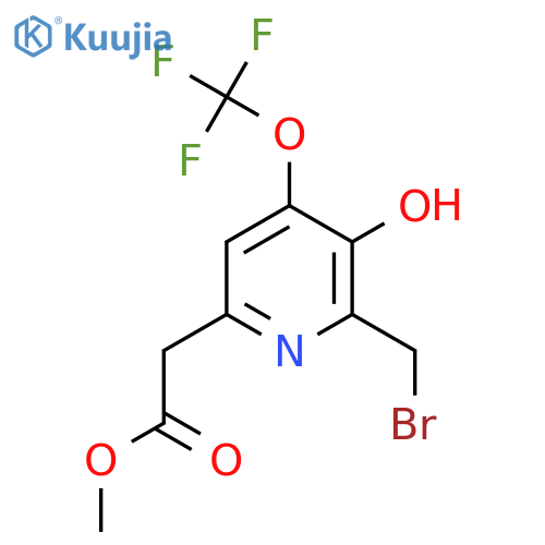 Methyl 2-(bromomethyl)-3-hydroxy-4-(trifluoromethoxy)pyridine-6-acetate structure