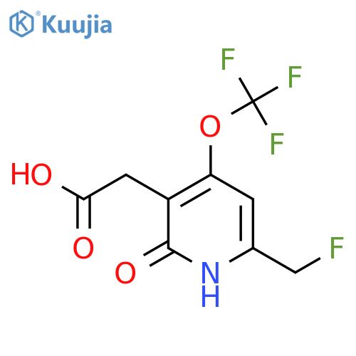 6-(Fluoromethyl)-2-hydroxy-4-(trifluoromethoxy)pyridine-3-acetic acid structure