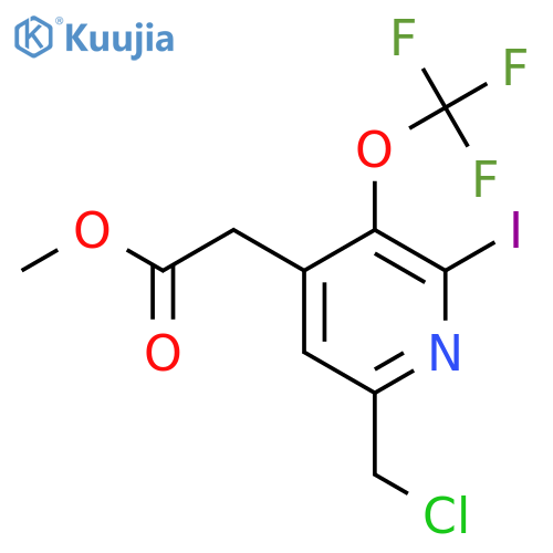 Methyl 6-(chloromethyl)-2-iodo-3-(trifluoromethoxy)pyridine-4-acetate structure
