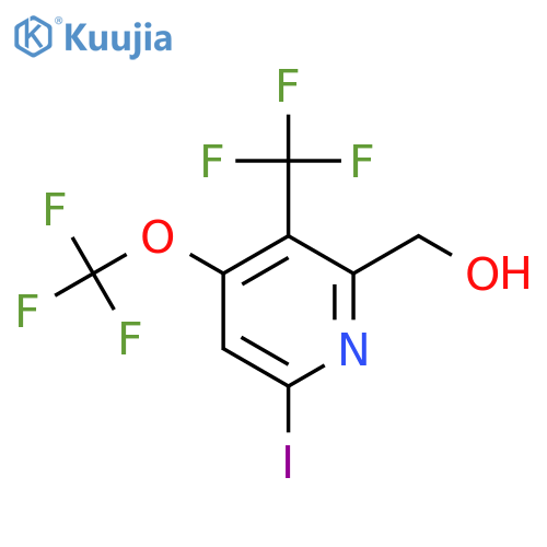 6-Iodo-4-(trifluoromethoxy)-3-(trifluoromethyl)pyridine-2-methanol structure