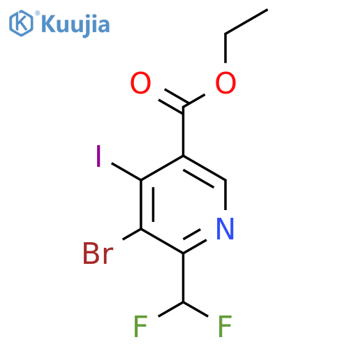 Ethyl 3-bromo-2-(difluoromethyl)-4-iodopyridine-5-carboxylate structure
