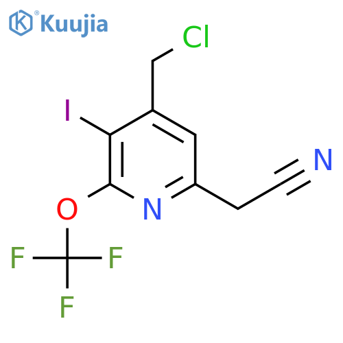 4-(Chloromethyl)-3-iodo-2-(trifluoromethoxy)pyridine-6-acetonitrile structure