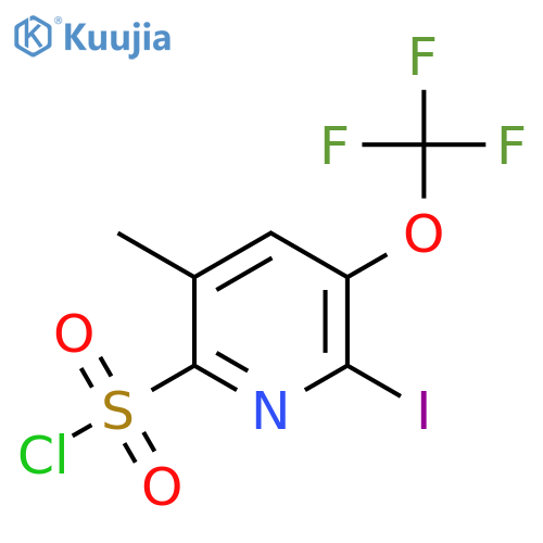 2-Iodo-5-methyl-3-(trifluoromethoxy)pyridine-6-sulfonyl chloride structure