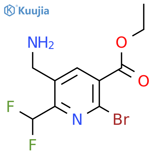 Ethyl 3-(aminomethyl)-6-bromo-2-(difluoromethyl)pyridine-5-carboxylate structure