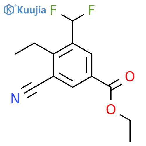 Ethyl 3-cyano-5-difluoromethyl-4-ethylbenzoate structure