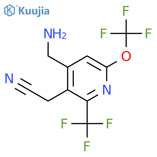 4-(Aminomethyl)-6-(trifluoromethoxy)-2-(trifluoromethyl)pyridine-3-acetonitrile structure