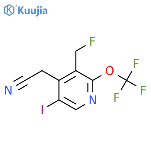 3-(Fluoromethyl)-5-iodo-2-(trifluoromethoxy)pyridine-4-acetonitrile structure