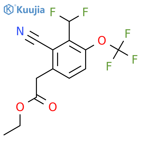 Ethyl 2-cyano-3-difluoromethyl-4-(trifluoromethoxy)phenylacetate structure