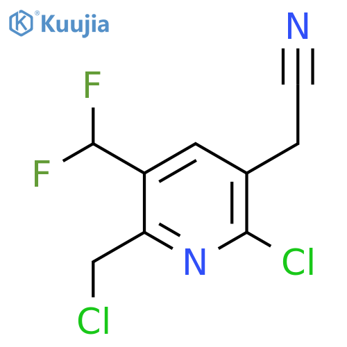 2-Chloro-6-(chloromethyl)-5-(difluoromethyl)pyridine-3-acetonitrile structure