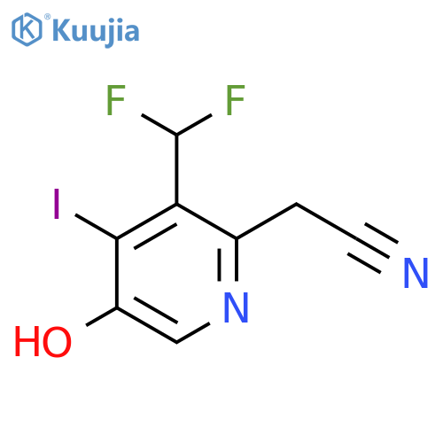 3-(Difluoromethyl)-5-hydroxy-4-iodopyridine-2-acetonitrile structure