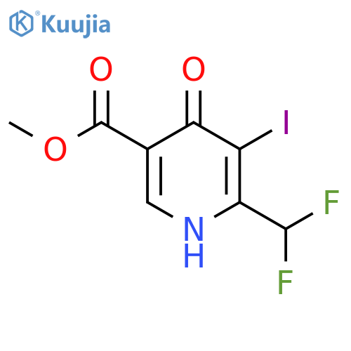 Methyl 2-(difluoromethyl)-4-hydroxy-3-iodopyridine-5-carboxylate structure