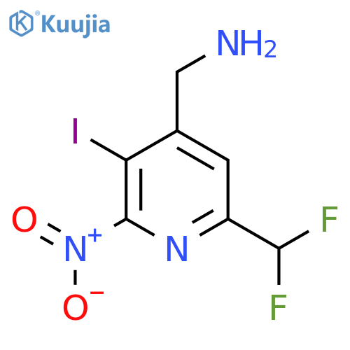 4-(Aminomethyl)-6-(difluoromethyl)-3-iodo-2-nitropyridine structure