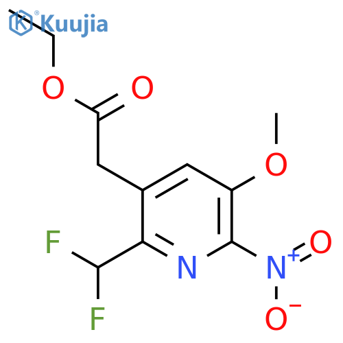 Ethyl 2-(difluoromethyl)-5-methoxy-6-nitropyridine-3-acetate structure