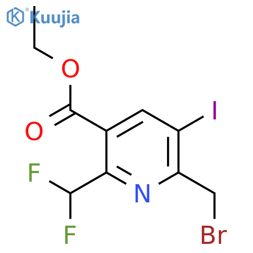 Ethyl 2-(bromomethyl)-6-(difluoromethyl)-3-iodopyridine-5-carboxylate structure