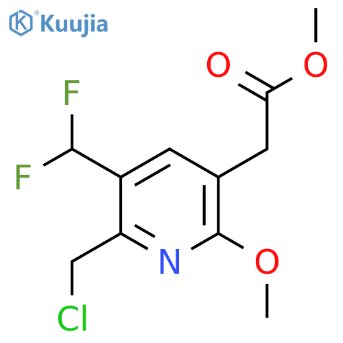Methyl 2-(chloromethyl)-3-(difluoromethyl)-6-methoxypyridine-5-acetate structure