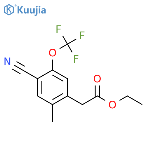 Ethyl 4-cyano-2-methyl-5-(trifluoromethoxy)phenylacetate structure