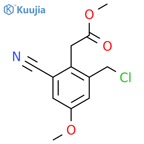 Methyl 2-chloromethyl-6-cyano-4-methoxyphenylacetate structure