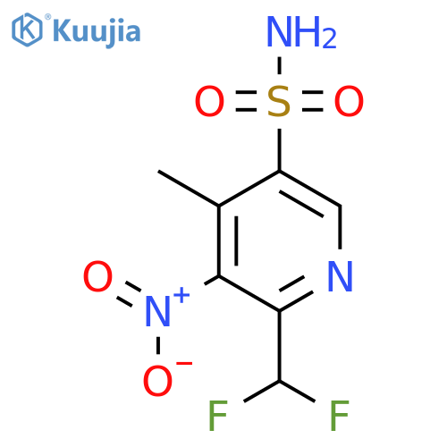 2-(Difluoromethyl)-4-methyl-3-nitropyridine-5-sulfonamide structure