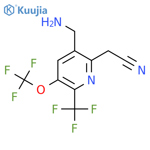 3-(Aminomethyl)-5-(trifluoromethoxy)-6-(trifluoromethyl)pyridine-2-acetonitrile structure