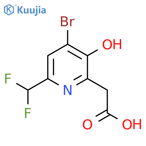 4-Bromo-6-(difluoromethyl)-3-hydroxypyridine-2-acetic acid structure