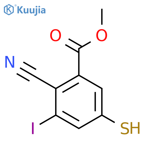 Methyl 2-cyano-3-iodo-5-mercaptobenzoate structure