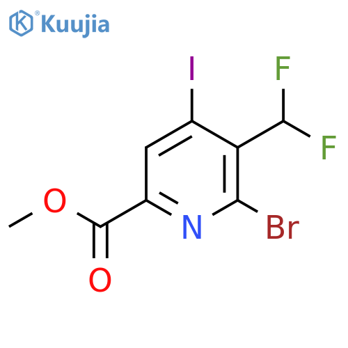 Methyl 2-bromo-3-(difluoromethyl)-4-iodopyridine-6-carboxylate structure