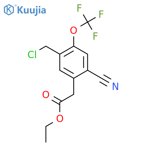 Ethyl 5-chloromethyl-2-cyano-4-(trifluoromethoxy)phenylacetate structure