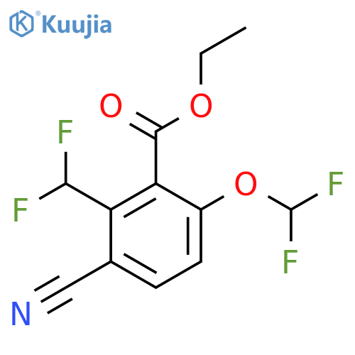 Ethyl 3-cyano-6-difluoromethoxy-2-(difluoromethyl)benzoate structure