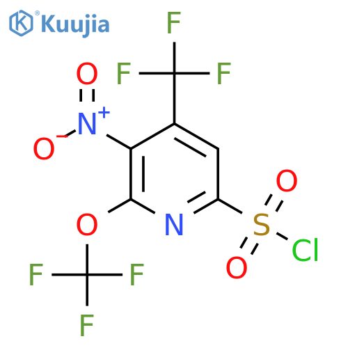 3-Nitro-2-(trifluoromethoxy)-4-(trifluoromethyl)pyridine-6-sulfonyl chloride structure
