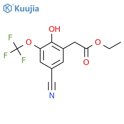Ethyl 5-cyano-2-hydroxy-3-(trifluoromethoxy)phenylacetate structure