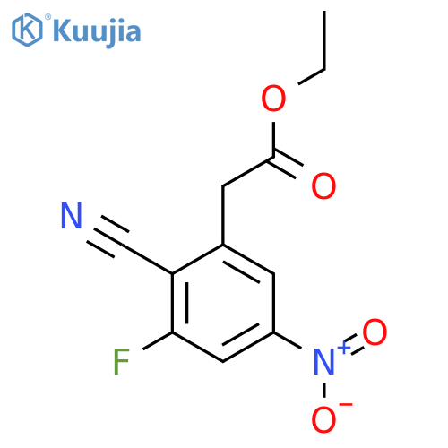 Ethyl 2-cyano-3-fluoro-5-nitrophenylacetate structure