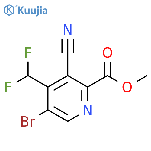 Methyl 5-bromo-3-cyano-4-(difluoromethyl)pyridine-2-carboxylate structure