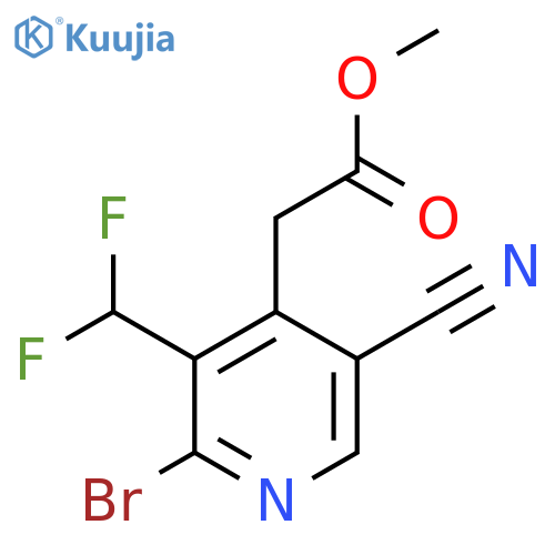 Methyl 2-bromo-5-cyano-3-(difluoromethyl)pyridine-4-acetate structure