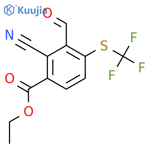Ethyl 2-cyano-3-formyl-4-(trifluoromethylthio)benzoate structure