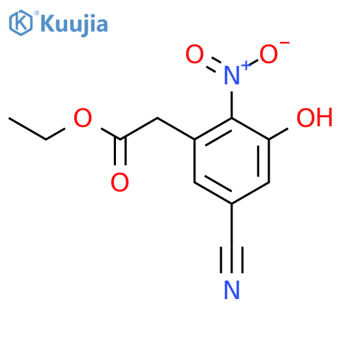 Ethyl 5-cyano-3-hydroxy-2-nitrophenylacetate structure