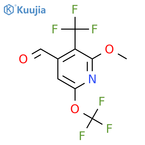 2-Methoxy-6-(trifluoromethoxy)-3-(trifluoromethyl)pyridine-4-carboxaldehyde structure