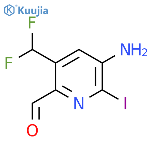 3-Amino-5-(difluoromethyl)-2-iodopyridine-6-carboxaldehyde structure