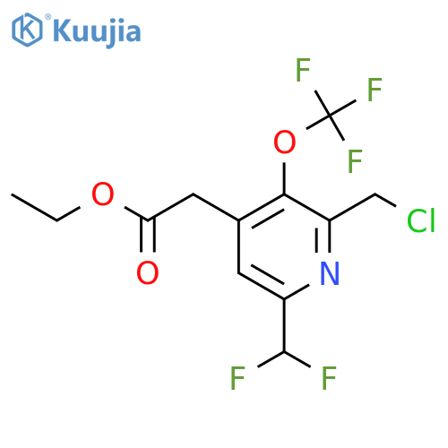 Ethyl 2-(chloromethyl)-6-(difluoromethyl)-3-(trifluoromethoxy)pyridine-4-acetate structure